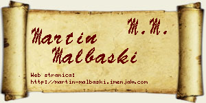 Martin Malbaški vizit kartica